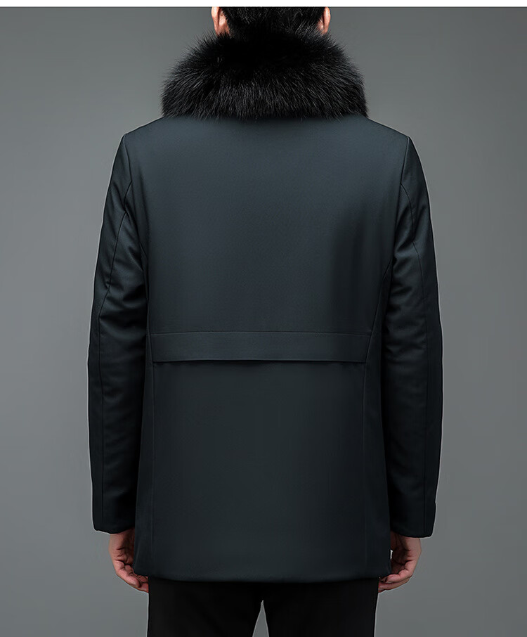 皮尔卡丹官方旗舰男装 中老年派克服男中长款皮毛一体大衣拆卸内胆