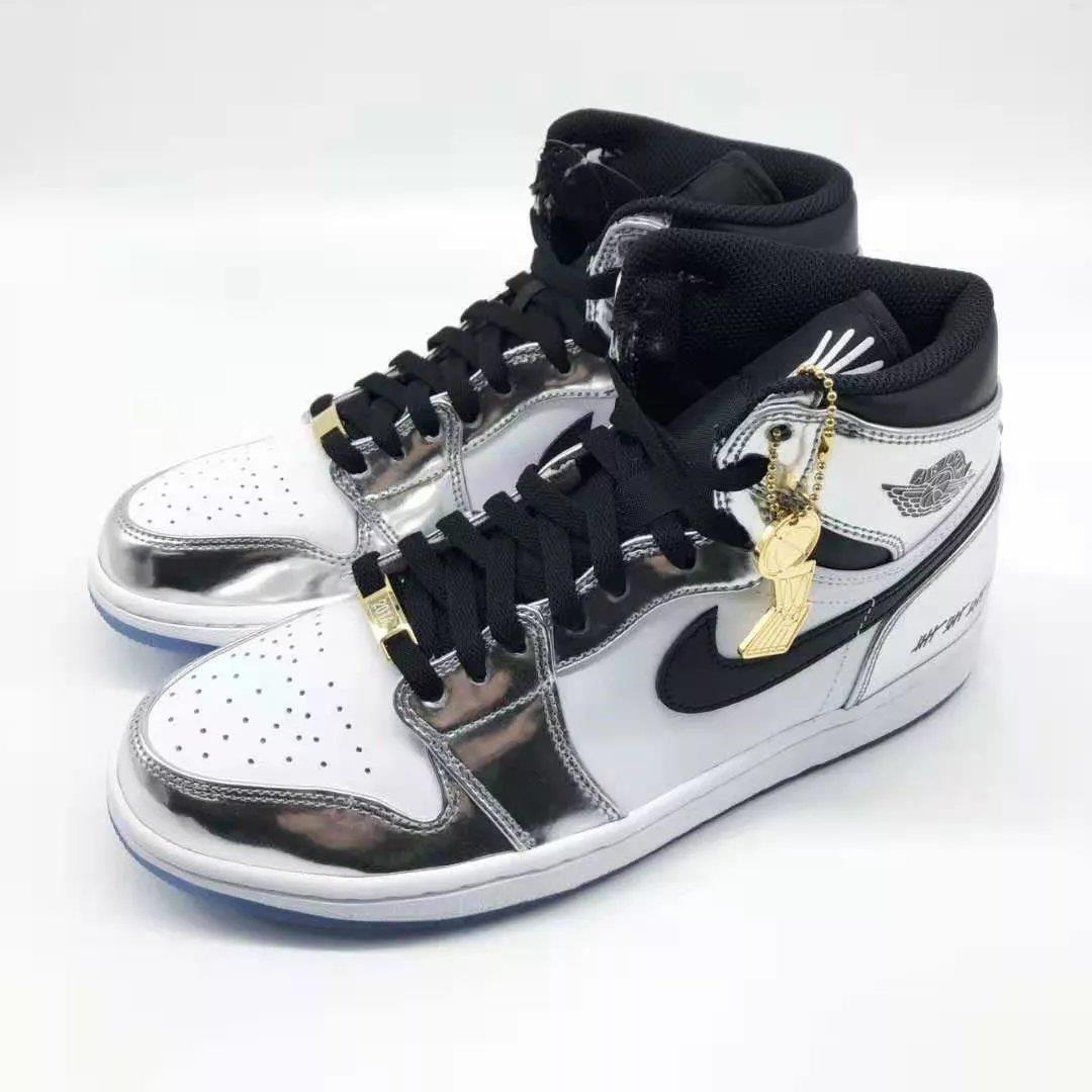 乔 伦纳德专属电镀银 高帮男女百搭运动篮球鞋 aj1 伦纳德 (纯原品质)