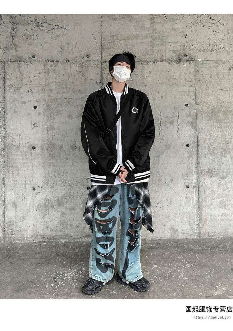 美式街头外套高级感设计感暗黑系高街男孩穿搭炸街痞帅vibe棒球服军