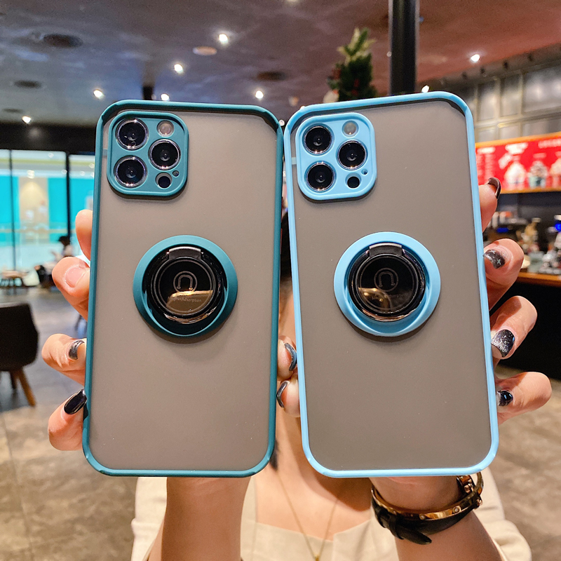飞品 苹果12手机壳带车载指环支架一体iphone12promax镜头全包磨砂软