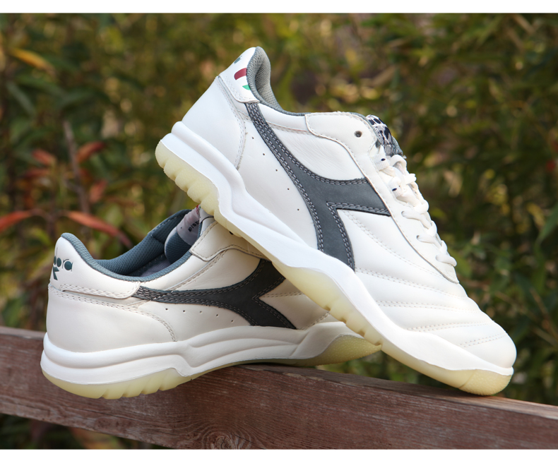 迪亚多纳经典复古男鞋运动鞋头层牛皮板鞋牛筋底8410白绿41