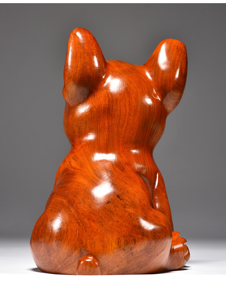 思古 黄花梨木雕狗摆件实木雕刻十二生肖狗家居摆设客厅电视柜办公