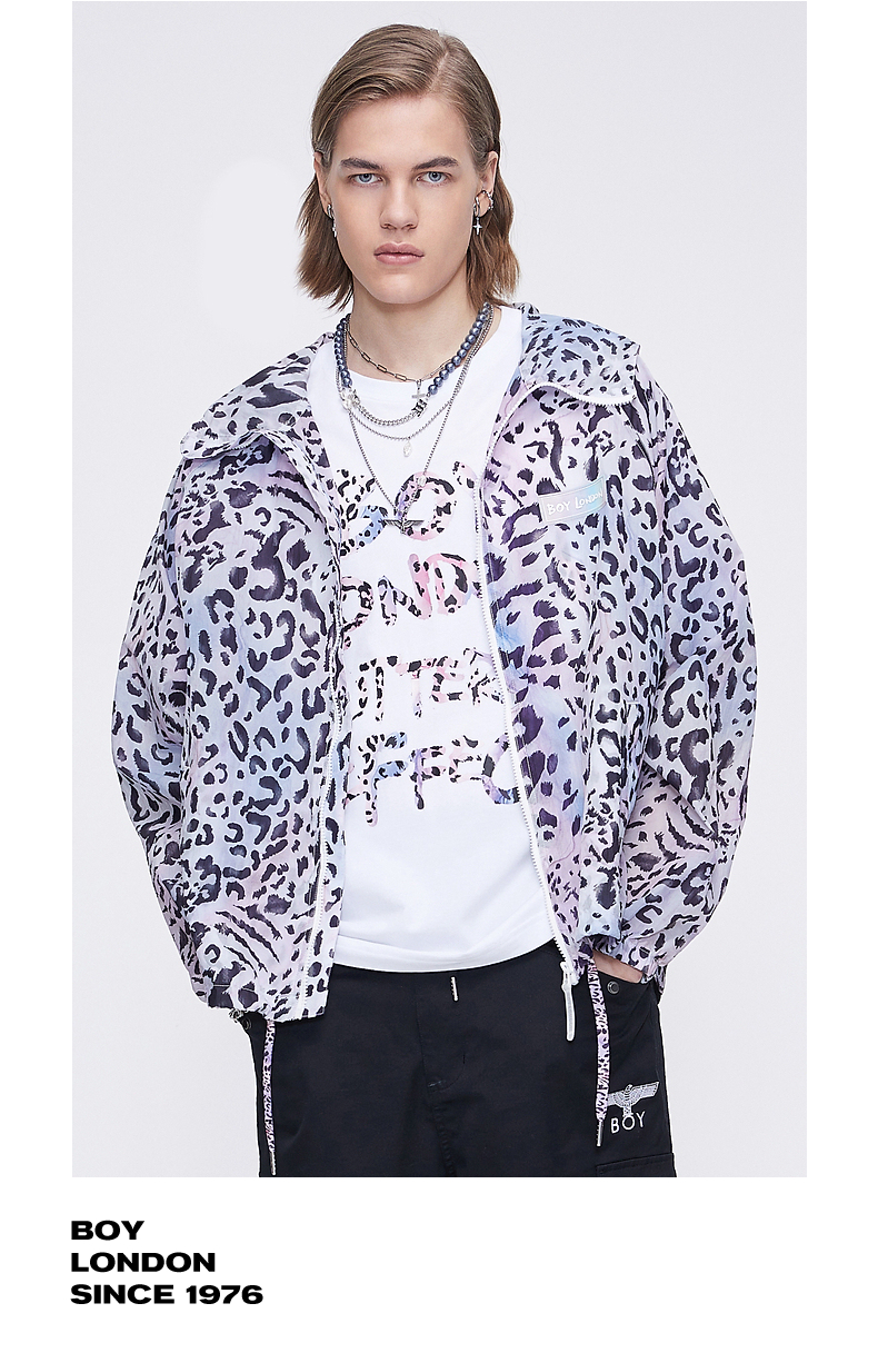 boylondon旗舰官网21夏满印渐变豹纹主题外套702309 紫色 l【图片