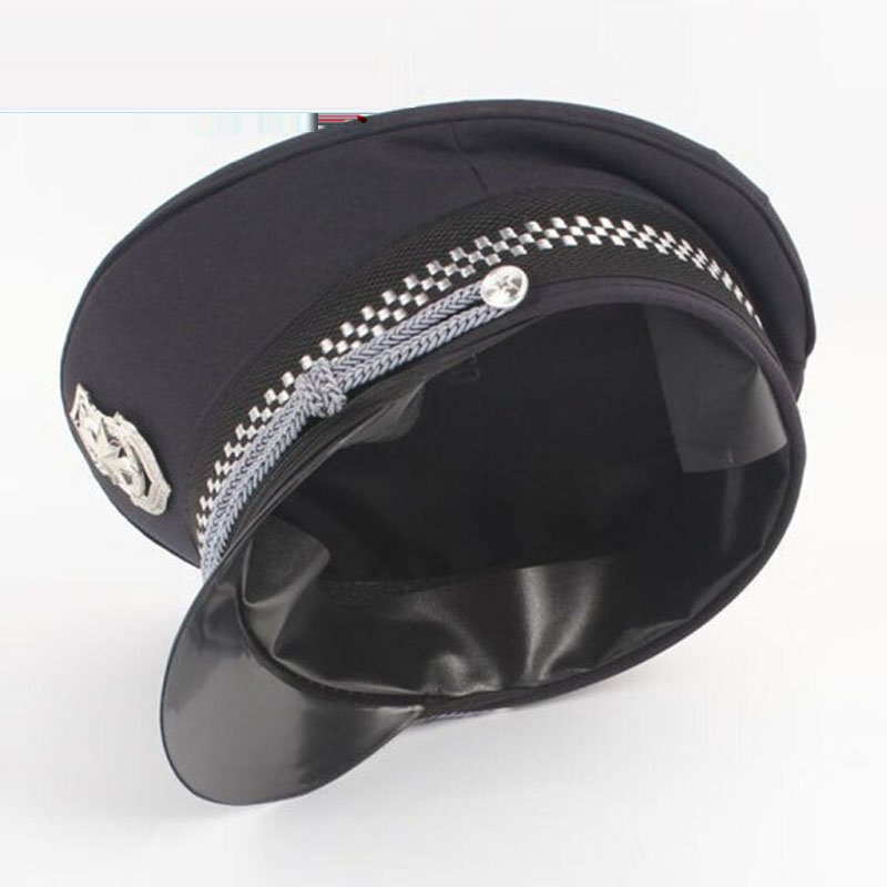 布来仕尼 黑色保安大盖帽大檐帽男女物业小区执勤大沿帽保安制服帽子