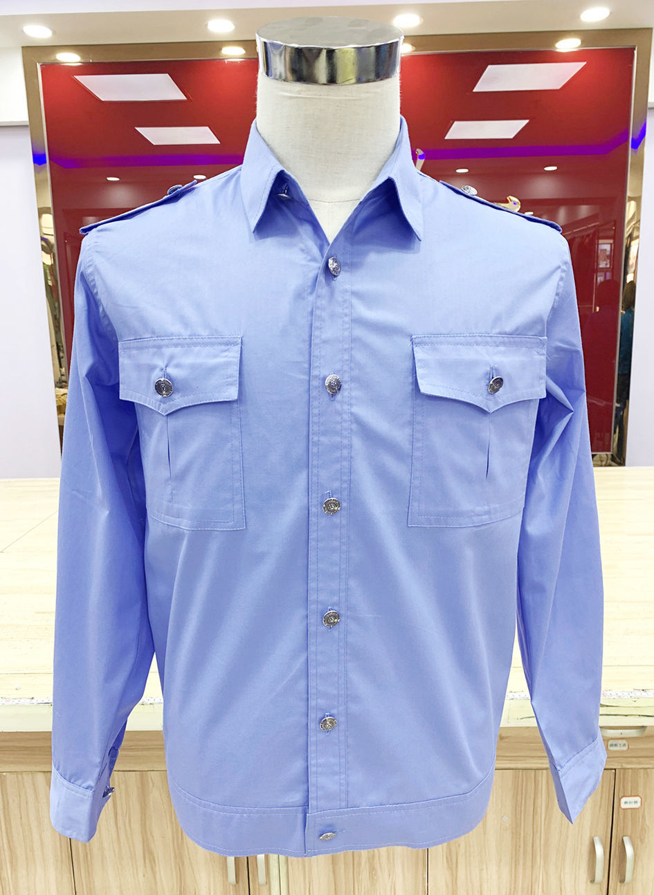 出租车司机工作服白衬衫公交车衬衫驾驶员蓝色衬衫春夏装短袖工装lsls