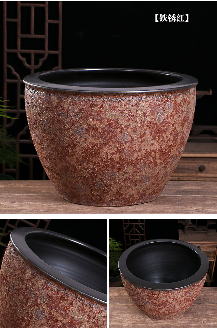 御梦赐轩陶瓷鱼缸养鱼盆泡泡釉复古老式大荷花缸门海缸景德镇魅力紫特