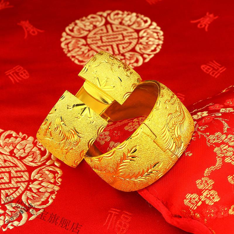 佩媞 沙金项链男女镀金婚庆结婚新娘金猪三金嫁娶仿真猪牌首饰陪嫁