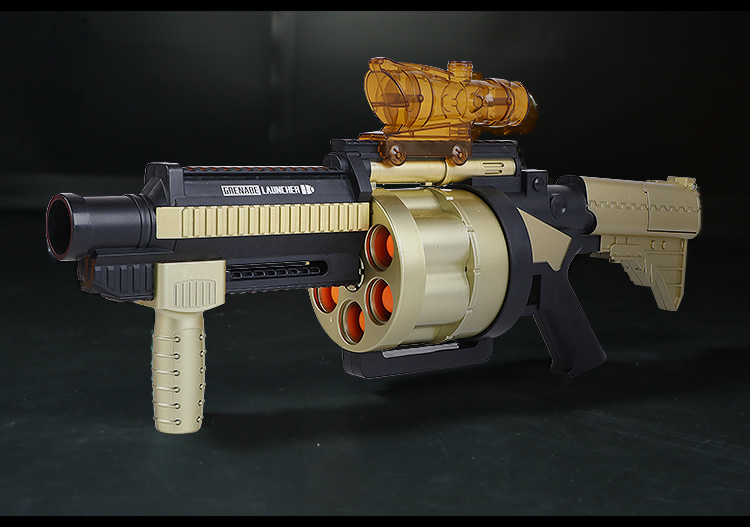 炮弹射器连发塑料弹软胶儿童枪软弹皮筋枪玩具男孩枪重火炮m249机枪