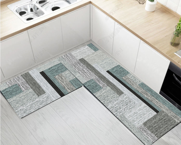 厨房地垫吸水防滑吸油脚垫门垫门口进门垫厨房垫子可水洗金色植物80