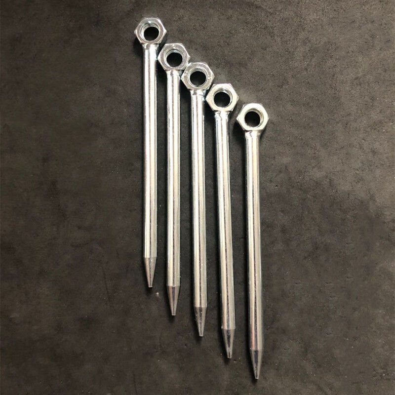 新款自制地锚地钉金属材质加粗加长圆棍形地钉防风配件帐篷固定杆 25