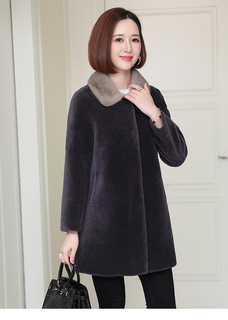 上新羊剪绒大衣女水刁毛领2020新款颗粒羊毛皮毛一体中长款皮草外套
