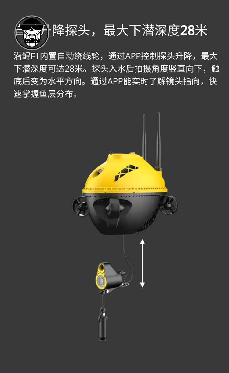 遥控潜艇拍摄智能可视探鱼无人机无线高清探鱼器红外夜视水下摄像头