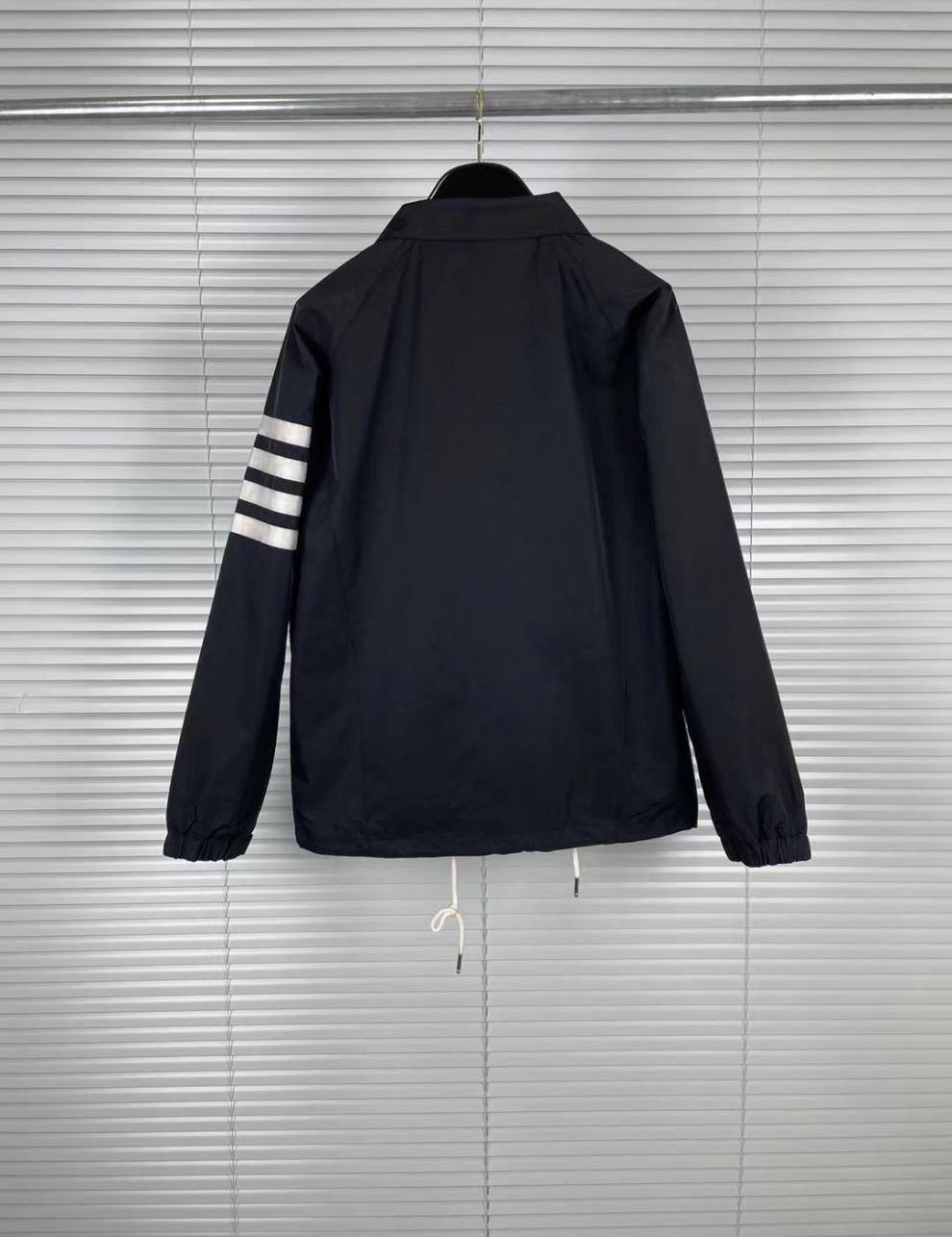 尤兰亚2021年新款经典tb四道杠男士拉链夹克外套防水翻领百搭黑色xl