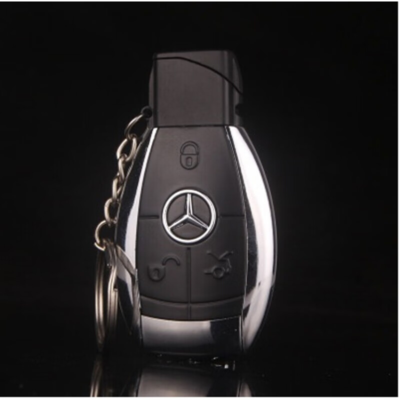 定制创意男士礼物玛莎拉蒂汽车仿真遥控钥匙打火机防风充气模型加重