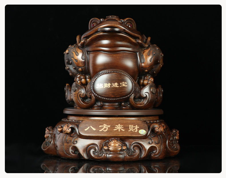 真石演绎八方来财摆件旺财蟾蜍三足金蟾金蝉店铺公司开业礼品风水八方