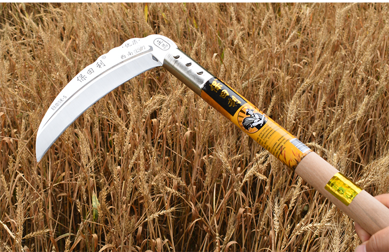 定制柴刀日本短柄镰刀日本sk钢大头短镰割草割玉米高粱水稻农用西南廉