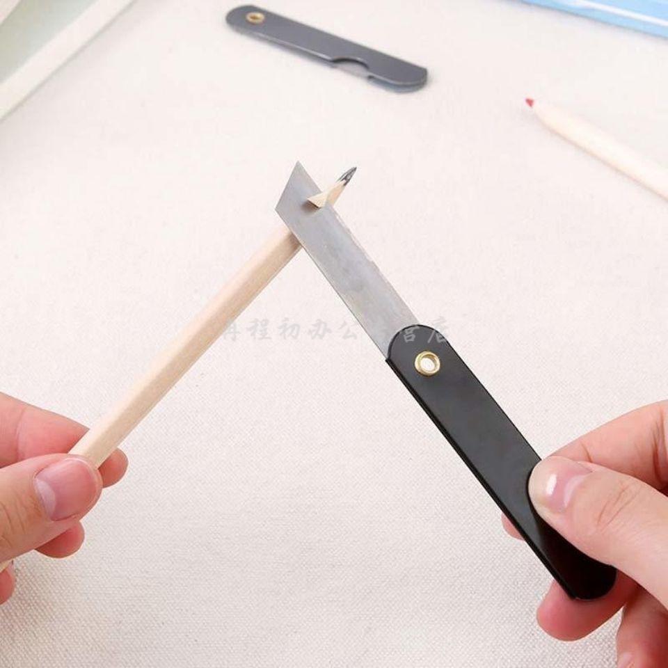 不锈钢小刀铅笔刀学生削笔刀美工小刻刀裁纸刀8090后经典老式小刀小号