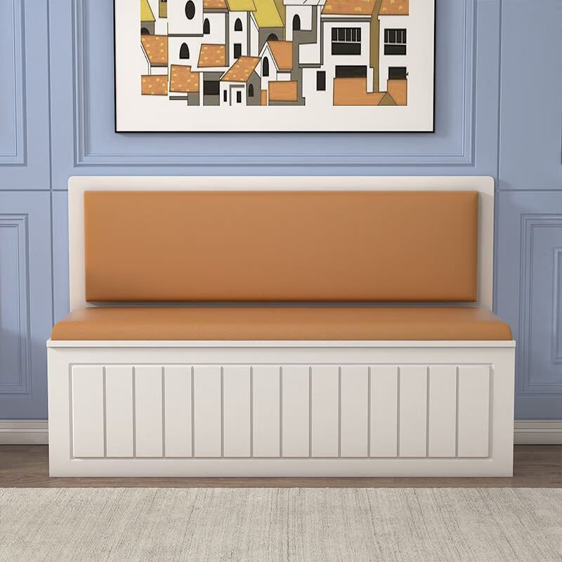 实木卡座沙发凳储物柜卡座餐桌小户型奶茶店沙发餐厅家用卡座软包 长