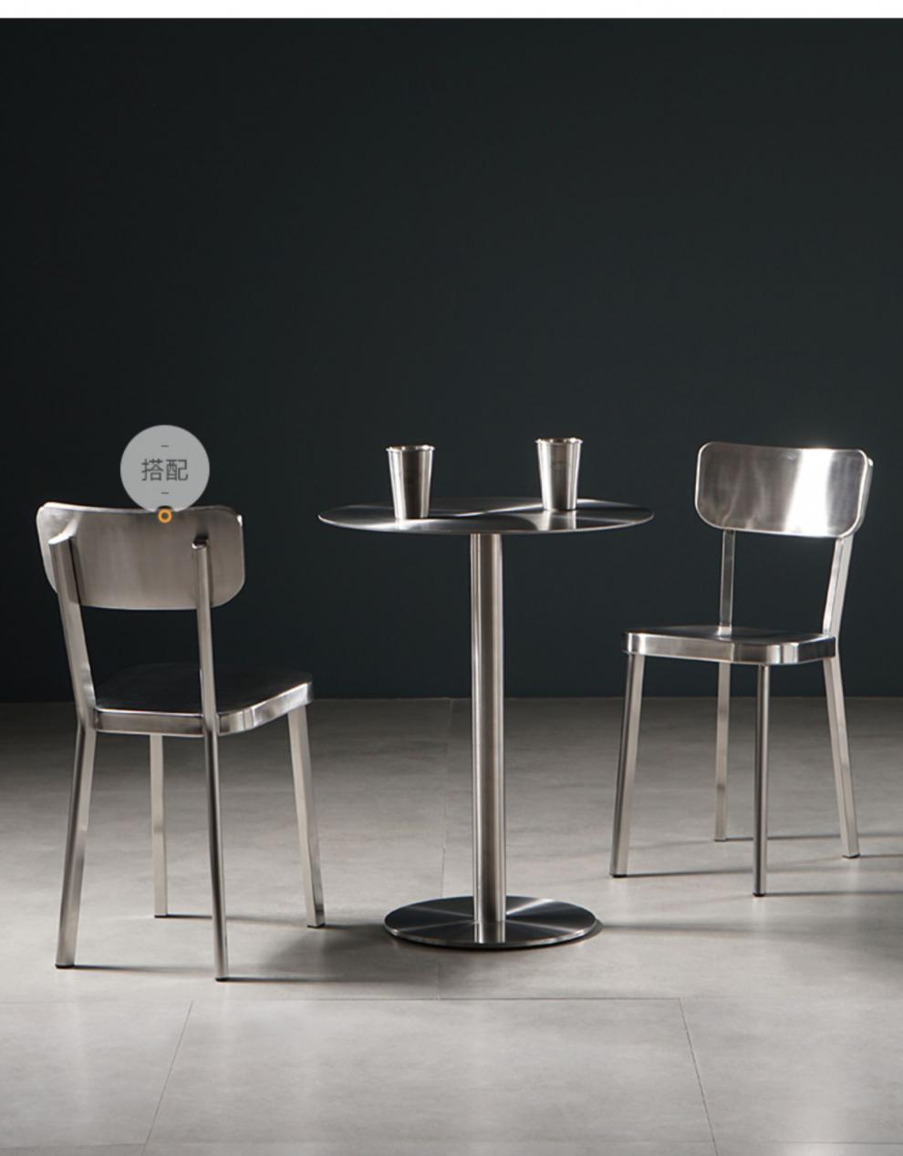 简易餐桌网红铁艺高脚吧桌小户型家用不锈钢简易餐桌户外金属圆桌 吧