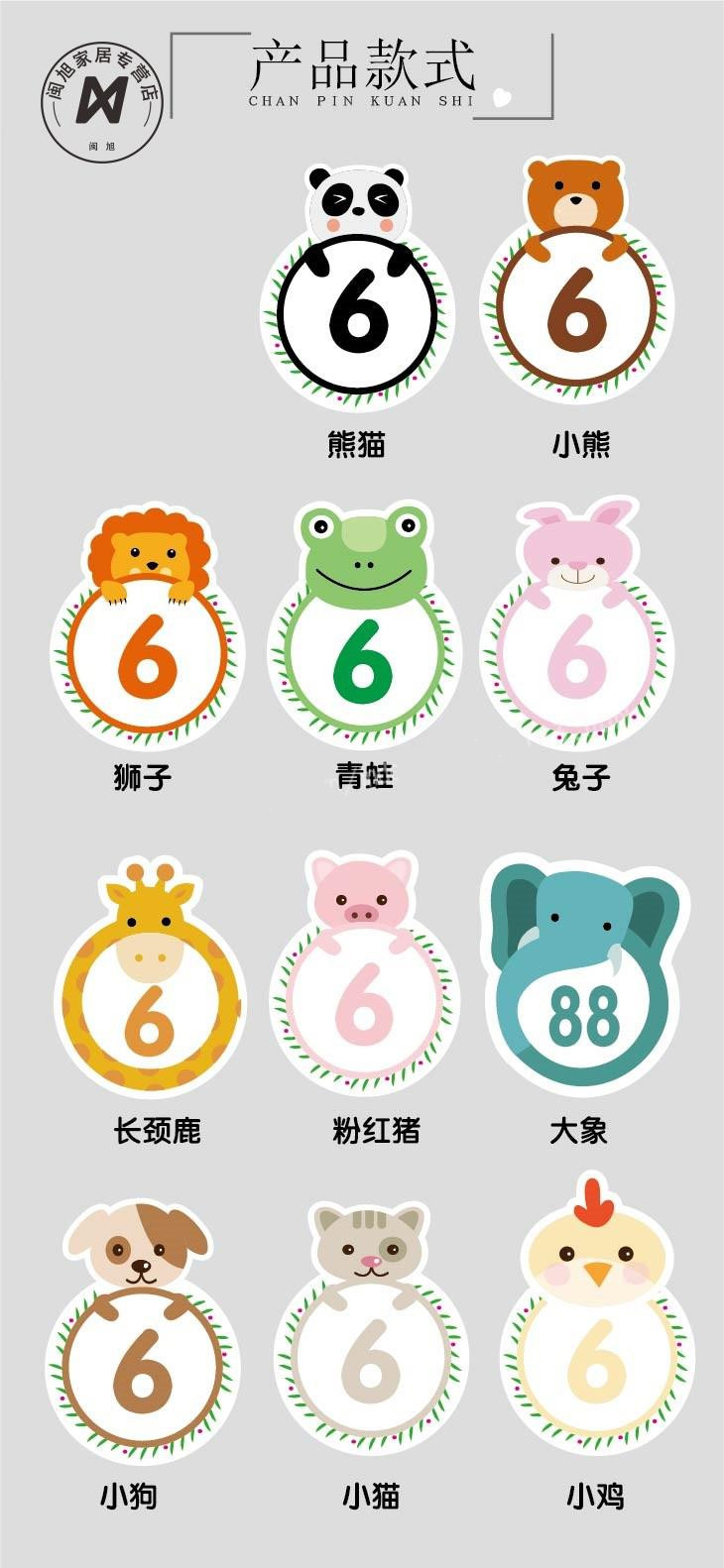 定制莎庭(sartill) 桌号贴创意餐厅桌位号贴餐桌台号牌数字贴水台号贴