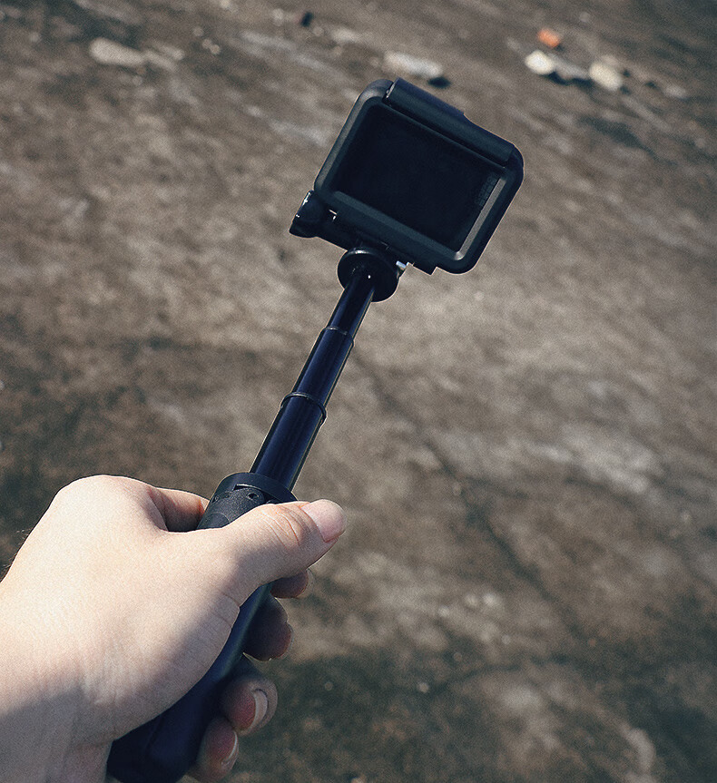 gopro支架迷你手柄大疆灵眸osmoaction配件insta3红色迷你杆送收纳包