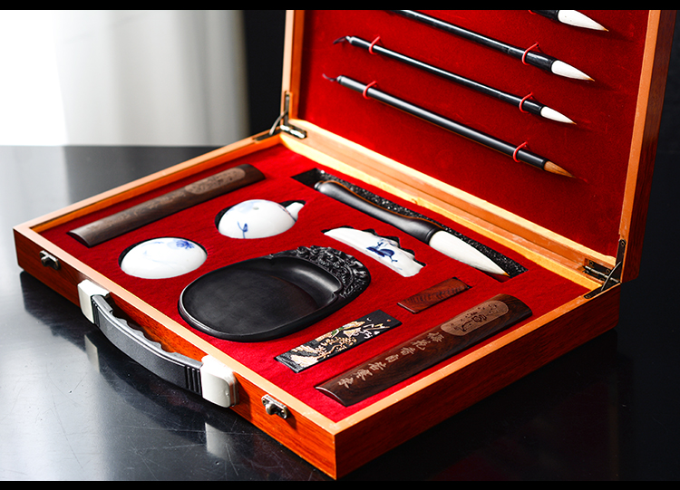 文之宝狼毫毛笔套装初学者笔墨纸砚套装成人砚台入门书法用品套装精品