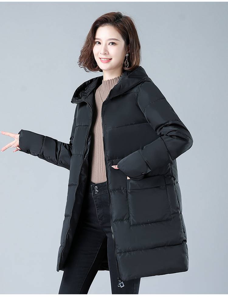 棉服女中长款胖妞女新款加厚200斤加肥加大号秋冬季厚外套棉衣棉袄子