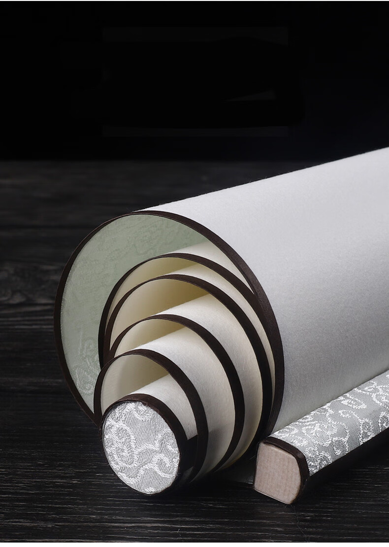 装裱好的空白宣纸画轴空白卷轴高温全绫精装裱宣纸书法作品纸卷轴空白