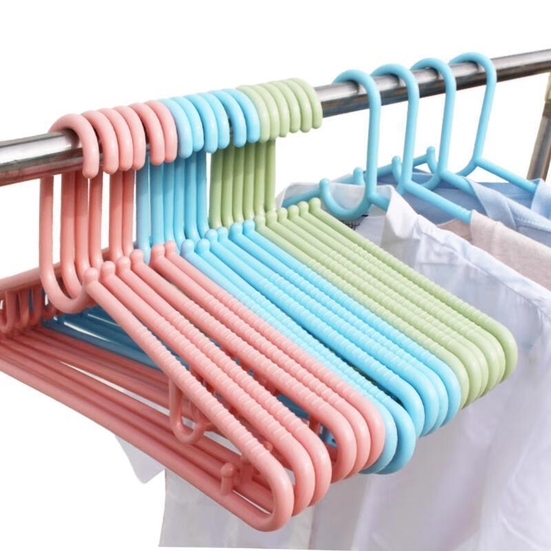 加粗塑料衣架子晒衣服架子家用男女晾衣撑塑料防滑衣架5-30支虔生缘
