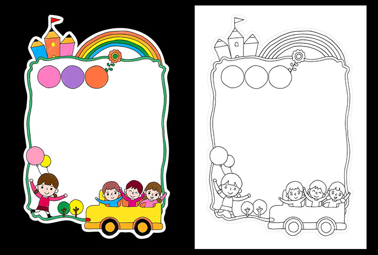 读书卡手抄报小学生阅读记录手绘模板手工创意儿童好书卡a4 竖版a版12