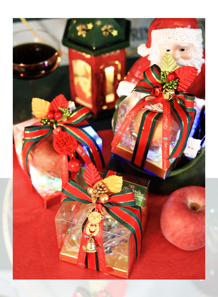 平安夜苹果包装盒平安果礼盒圣诞节苹果盒经简款透明手提盒95cm10个