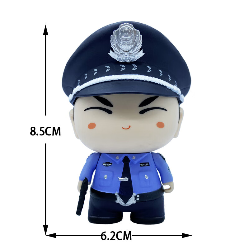 警察公仔车载摆件生日蛋糕装饰摆件警察玩偶人偶模型礼品玩具 新警察
