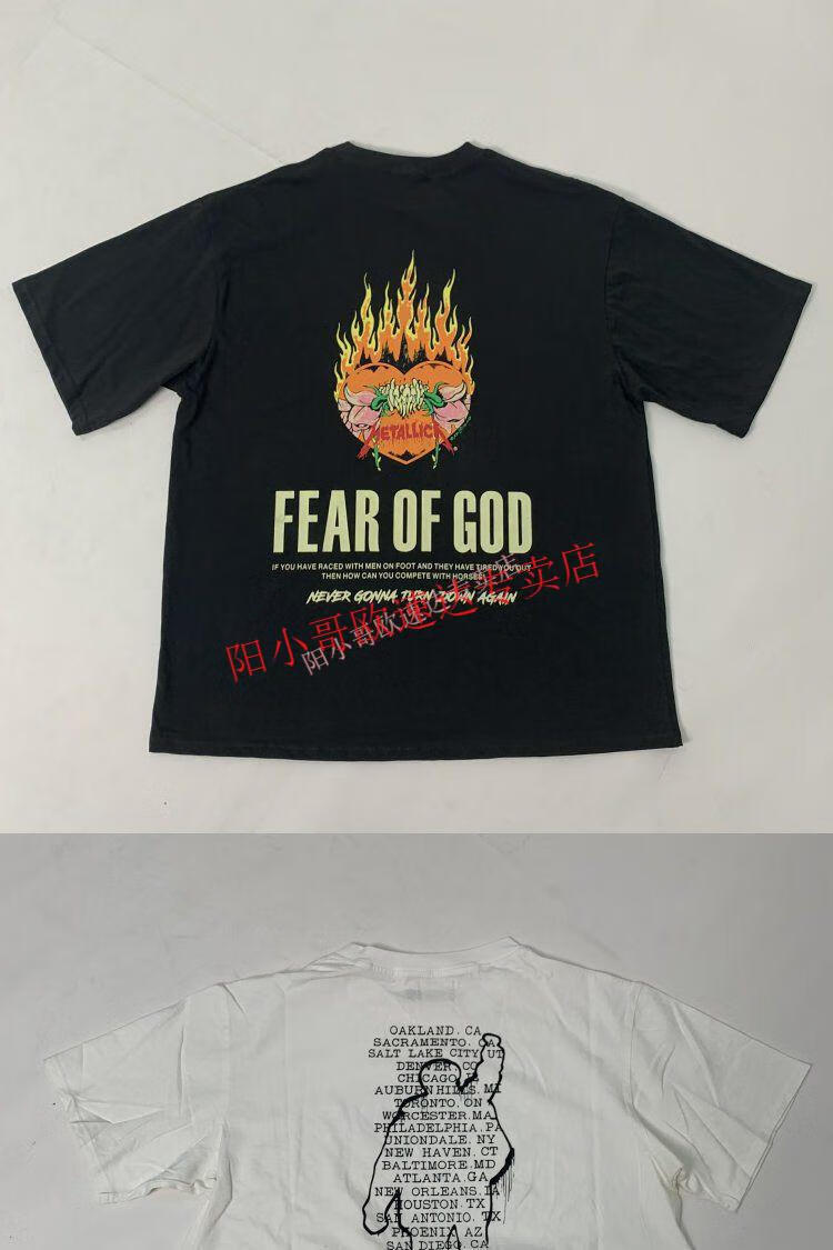 fog风格vintage短袖地球人vtg古着做旧曼森宽松高街印花t恤美式潮纯棉