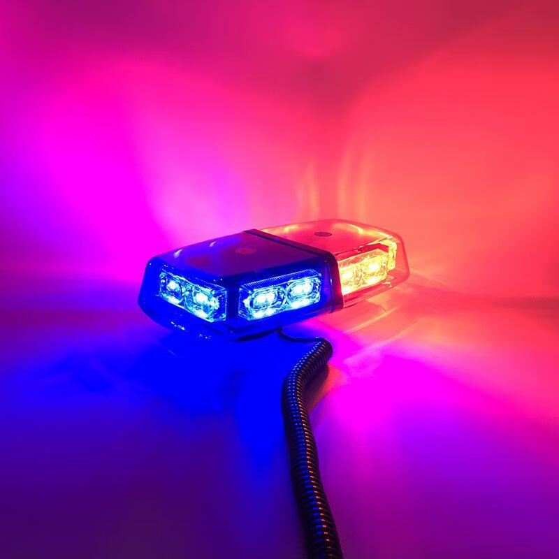 车顶爆闪灯汽车高亮雷电式吸顶爆闪灯车载黄光警灯工程救援频闪灯校车