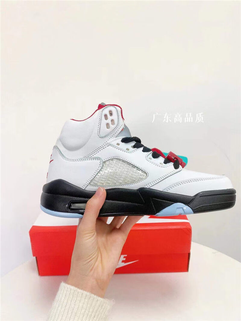 aj5高帮篮球鞋男百搭流川枫学生气垫运动鞋ins经典鸳鸯潮鞋女 aj5白粉