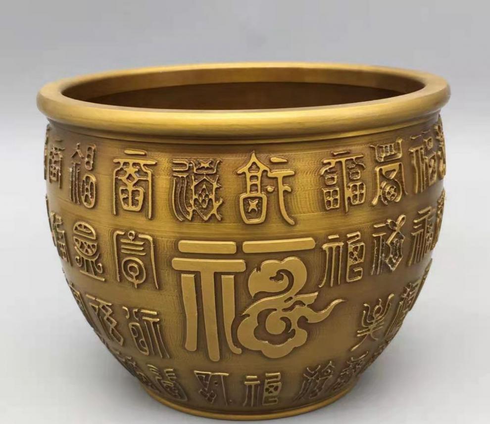聚宝盆铜纯铜缸故宫缸摆件招财烟灰缸水缸百福缸聚宝盆香炉风水家居