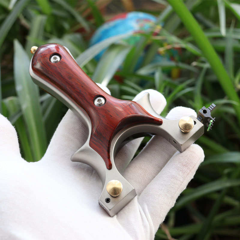 扁皮筋弹弓合金夹片弹簧快压精准按压远程射击户外弹弓竞技 弓套餐