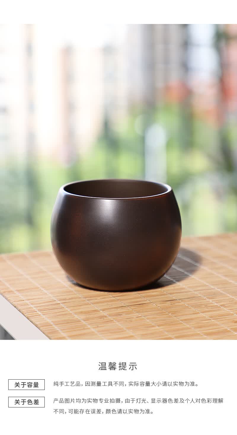 2022新款广西钦州坭兴陶茶杯泥兴陶茶具主人茶杯广西钦州坭兴陶手绘