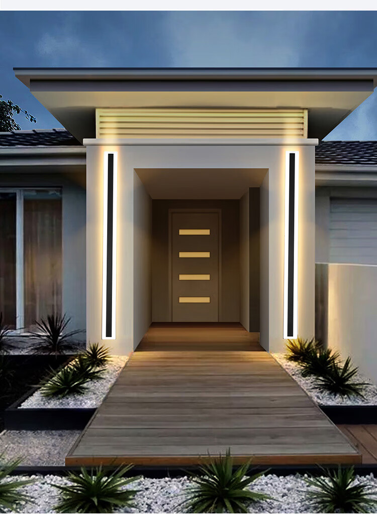 户外防水壁灯大门长条太阳能感应灯室外庭院别墅花园围墙外墙灯具