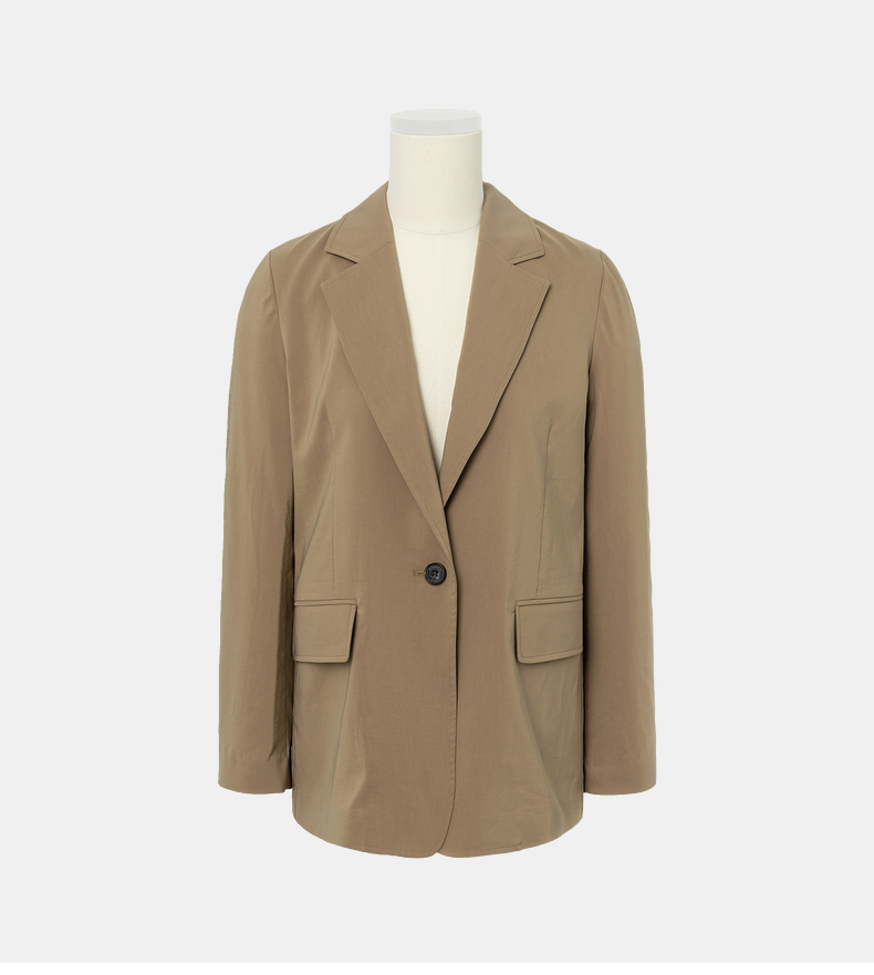 【商场同款】bean pole滨波2021春季新品女士休闲直筒亚麻混纺纯色