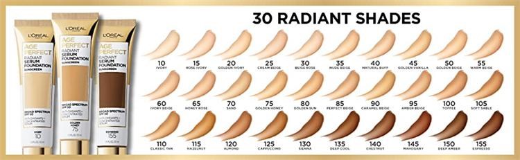 欧莱雅 (LOREAL) Age Perfect维他命B3精华养肤粉底液30ml干皮SP 10 Ivory 象牙白 15天左右发货