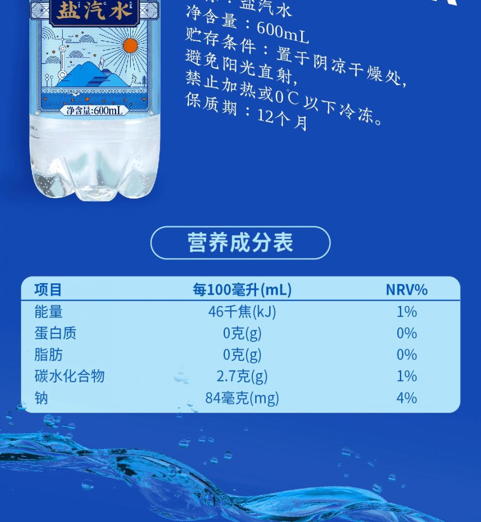 正广和盐汽水 600ml*20瓶 上海延中 正广和盐汽水 碳酸饮料 盐汽水600
