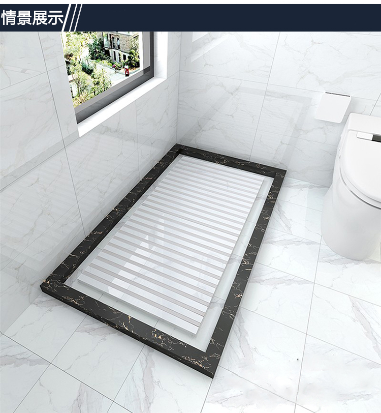 淋浴房防滑石 淋浴房通体大理石垫脚6001200卫生间浴室拉槽凹凸地板石