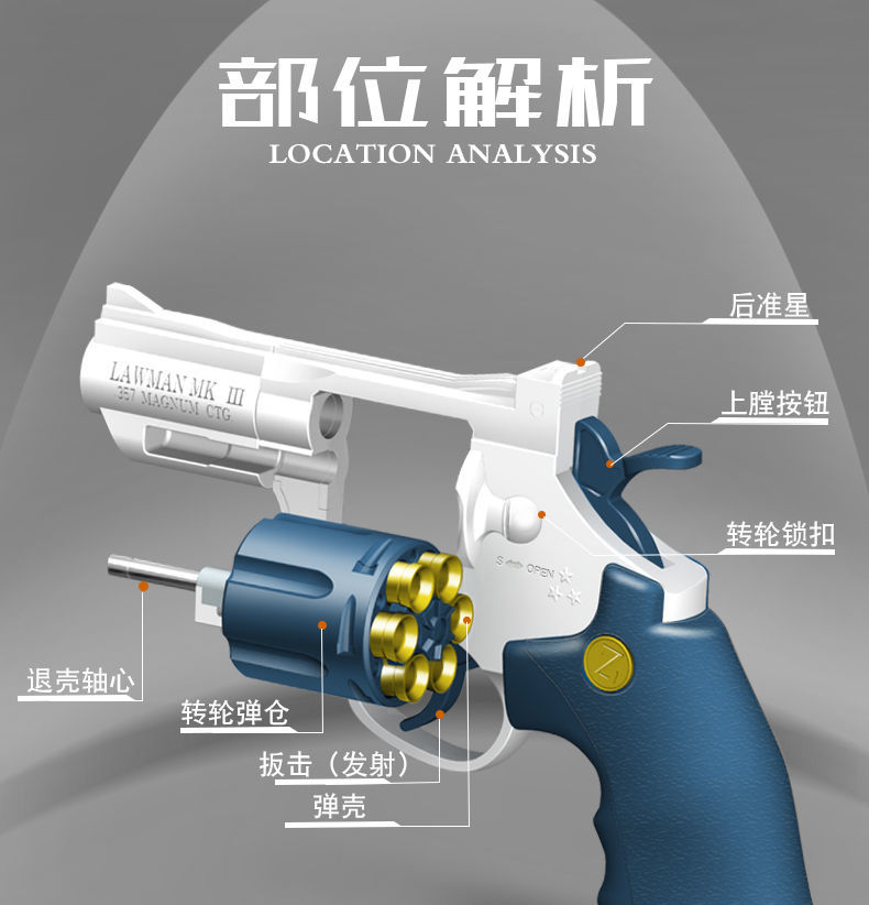 京选推荐左轮小月亮左轮zp5软弹炝转轮可发射软蛋柯尔特手炝儿童玩具