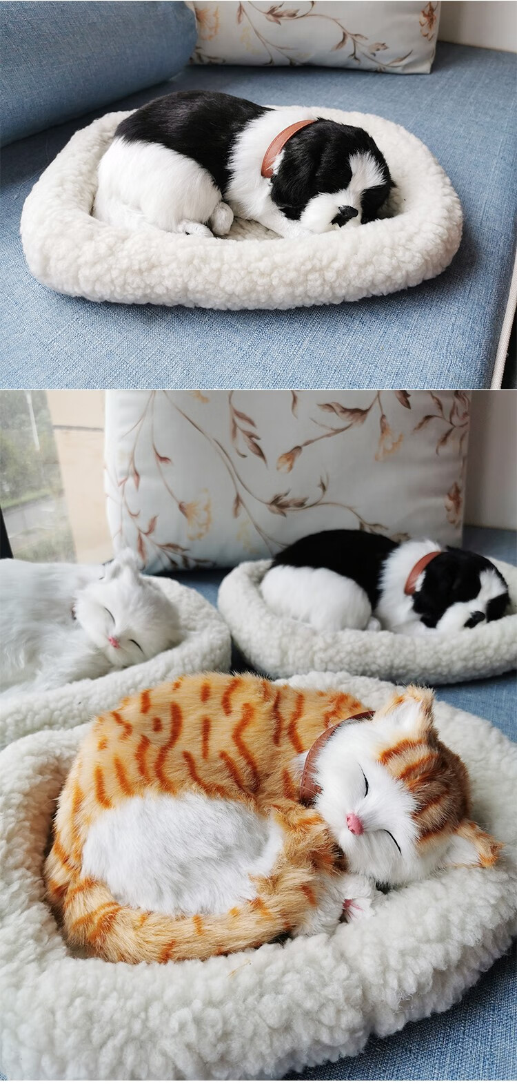 仿真猫玩偶会呼吸毛绒公仔生日礼物小猫咪玩具女孩3岁以上呼吸猫呼吸