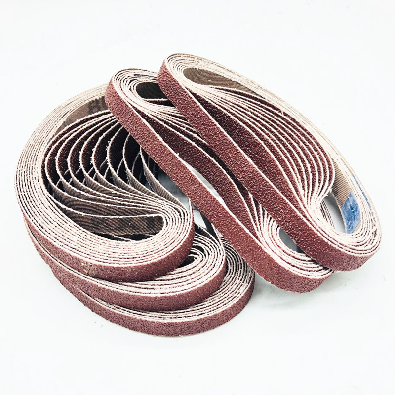 气动砂带机小型10x330mm沙带金属打磨抛光带卷圈20520砂纸带3301040目