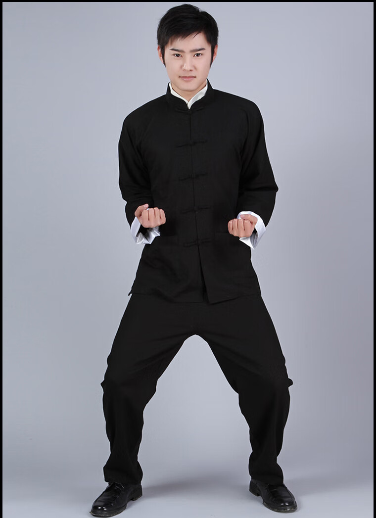 闪洛叶问同款衣服男青年咏春套装武术太极练功服李小龙功夫衫马褂唐装