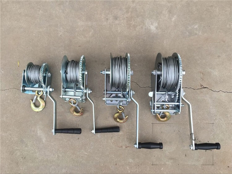 手动手摇绞车绞盘卷扬机带钢丝绳挂钩紧线器拉紧器手摇牵引机800磅8米