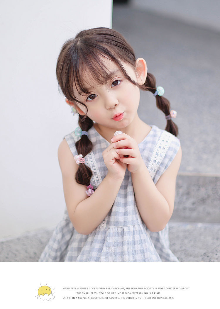 小皮筋 皮套头绳皮筋头绳儿童小女孩 卡通混色皮筋20装 罐装【图片