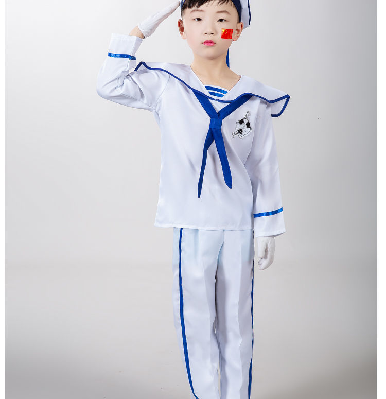 儿童服装儿童小海军水手演出服通用水兵表演服夏令营运动会合唱服 女